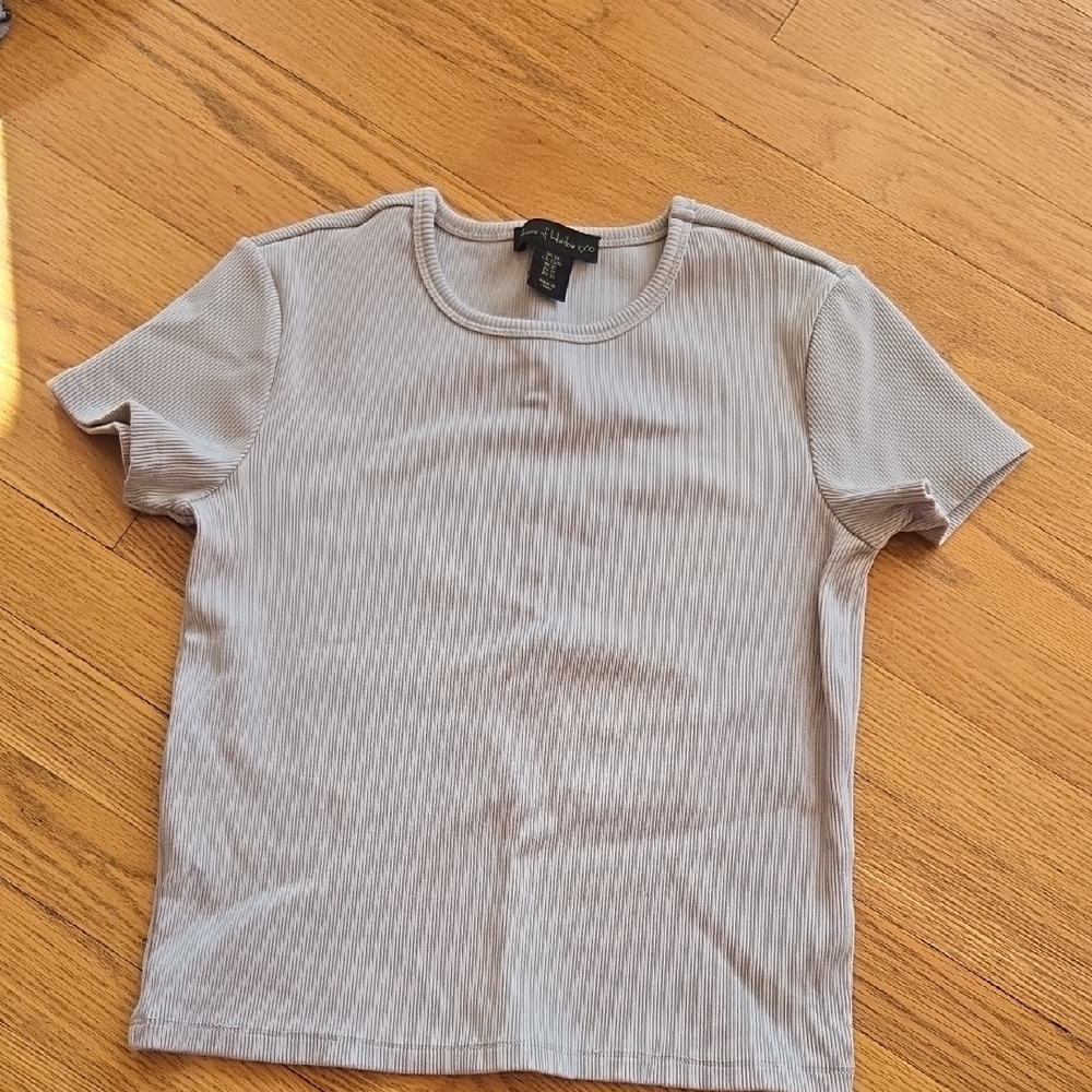 House of Harlow 1960 Ribbed Tee in Beige